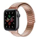 For Apple Watch Series 5 44mm Bamboo Magnetic Stainless Steel Metal Watch Strap(Rose Gold) - 1