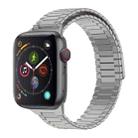 For Apple Watch Series 4 44mm Bamboo Magnetic Stainless Steel Metal Watch Strap(Titanium Color) - 1