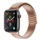 For Apple Watch Series 4 44mm Bamboo Magnetic Stainless Steel Metal Watch Strap(Rose Gold) - 1