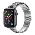 For Apple Watch Series 4 40mm Bamboo Magnetic Stainless Steel Metal Watch Strap(Silver Black) - 1