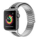 For Apple Watch Series 3 38mm Bamboo Magnetic Stainless Steel Metal Watch Strap(Silver Black) - 1