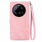 For Xiaomi 15 Ultra Embossed Flower Zipper Leather Phone Case(Pink) - 3
