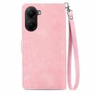 For Xiaomi Poco X7 Pro Embossed Flower Zipper Leather Phone Case(Pink) - 3
