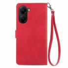 For Xiaomi Poco X7 Pro Embossed Flower Zipper Leather Phone Case(Red) - 3