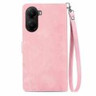 FOr Redmi Turbo 4 Embossed Flower Zipper Leather Phone Case(Pink) - 3