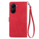 FOr Redmi Turbo 4 Embossed Flower Zipper Leather Phone Case(Red) - 3