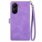 FOr Redmi Turbo 4 Embossed Flower Zipper Leather Phone Case(Purple) - 3