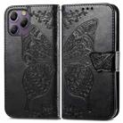 For Blackview A96 Butterfly Love Flower Embossed Leather Phone Case(Black) - 1