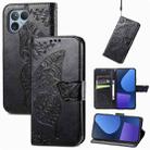 For Fairphone 5 Butterfly Love Flower Embossed Leather Phone Case(Black) - 1