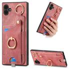 For Samsung Galaxy A05 Retro Skin-feel Ring Card Bag Phone Case with Hang Loop(Pink) - 1