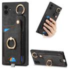 For Samsung Galaxy A05 Retro Skin-feel Ring Card Bag Phone Case with Hang Loop(Black) - 1