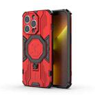 For iPhone 14 Pro MagSafe Supersonic Armor Holder PC Hybrid TPU Phone Case(Red) - 1