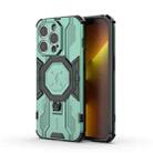 For iPhone 14 Pro MagSafe Supersonic Armor Holder PC Hybrid TPU Phone Case(Green) - 1