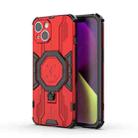 For iPhone 14 Plus MagSafe Supersonic Armor Holder PC Hybrid TPU Phone Case(Red) - 1