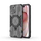 For iPhone 15 MagSafe Supersonic Armor Holder PC Hybrid TPU Phone Case(Black) - 1