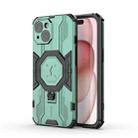 For iPhone 15 MagSafe Supersonic Armor Holder PC Hybrid TPU Phone Case(Green) - 1