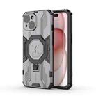 For iPhone 15 MagSafe Supersonic Armor Holder PC Hybrid TPU Phone Case(Grey) - 1