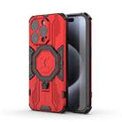 For iPhone 15 Pro MagSafe Supersonic Armor Holder PC Hybrid TPU Phone Case(Red) - 1