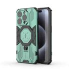 For iPhone 15 Pro MagSafe Supersonic Armor Holder PC Hybrid TPU Phone Case(Green) - 1