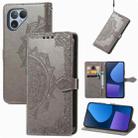 For Fairphone 5 Mandala Flower Embossed Leather Phone Case(Grey) - 1