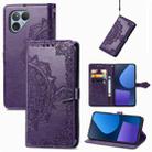 For Fairphone 5 Mandala Flower Embossed Leather Phone Case(Purple) - 1