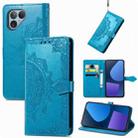 For Fairphone 5 Mandala Flower Embossed Leather Phone Case(Blue) - 1