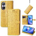 For Blackview A200 Pro Cat and Dog Embossed Leather Phone Case(Yellow) - 1