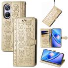 For Blackview A200 Pro Cat and Dog Embossed Leather Phone Case(Gold) - 1