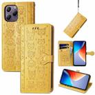 For Blackview A96 Cat and Dog Embossed Leather Phone Case(Yellow) - 1