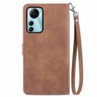 For ZTE Blade V41 Smart Embossed Flower Zipper Leather Phone Case(Brown) - 3
