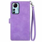 For ZTE Blade V41 Smart Embossed Flower Zipper Leather Phone Case(Purple) - 3