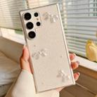 For Samsung Galaxy S25 Ultra 5G Pearl Bow Glitter Epoxy TPU Phone Case(Three Knots) - 1