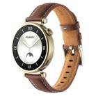 For Huawei Watch GT4 41mm 18mm Thread Pin Buckle Leather Watch Band(Dark Brown) - 1