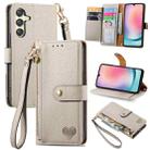 For Samsung Galaxy A25 5G Love Zipper Lanyard Leather Phone Case(Gray) - 1