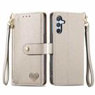 For Samsung Galaxy A55 5G Love Zipper Lanyard Leather Phone Case(Gray) - 1