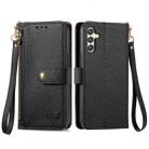 For Samsung Galaxy A24  Love Zipper Lanyard Leather Phone Case(Black) - 1