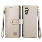 For Samsung Galaxy A24  Love Zipper Lanyard Leather Phone Case(Gray) - 1