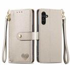 For Samsung Galaxy A13 5G Love Zipper Lanyard Leather Phone Case(Gray) - 1