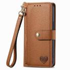For Samsung Galaxy A55 Love Zipper Lanyard Leather Phone Case(Brown) - 2
