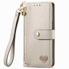 For Samsung Galaxy A55 Love Zipper Lanyard Leather Phone Case(Gray) - 2