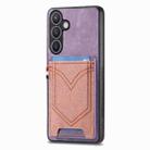 For Samsung Galaxy S24+ 5G Denim Texture Leather Skin Phone Case with Card Slot(Purple) - 1