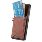 For Samsung Galaxy S25 5G Denim Texture Leather Skin Phone Case with Card Slot(Brown) - 2