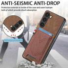 For Samsung Galaxy S25 5G Denim Texture Leather Skin Phone Case with Card Slot(Brown) - 3