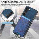 For Samsung Galaxy S25+ 5G Denim Texture Leather Skin Phone Case with Card Slot(Blue) - 3