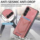 For Samsung Galaxy S25 Ultra 5G Denim Texture Leather Skin Phone Case with Card Slot(Pink) - 3