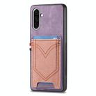 For Samsung Galaxy A36 5G Denim Texture Leather Skin Phone Case with Card Slot(Purple) - 1