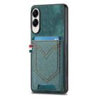 For Samsung Galaxy S25 Edge 5G Denim Texture Leather Skin Phone Case with Card Slot(Green) - 1