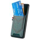 For Samsung Galaxy S25 Edge 5G Denim Texture Leather Skin Phone Case with Card Slot(Green) - 2
