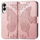 For Samsung Galaxy S25 Edge 5G Butterfly Love Flower Embossed Leather Phone Case(Rose Gold) - 2