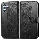 For Samsung Galaxy A26 Butterfly Love Flower Embossed Leather Phone Case(Black) - 2